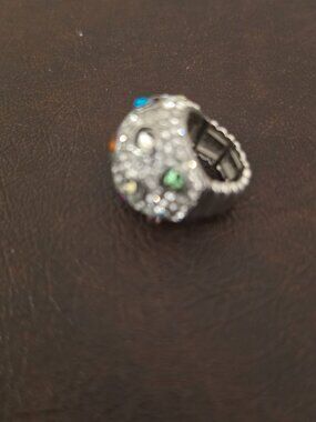 Silverstone Adjustable Pink Crystal Dome Ring